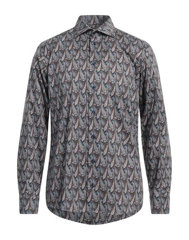 Eton Man Shirt Slate Blue Size 15 ½ Cotton In Gray