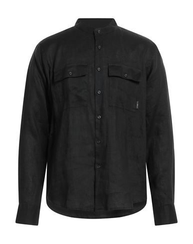 Shop John Richmond Man Shirt Black Size 46 Linen