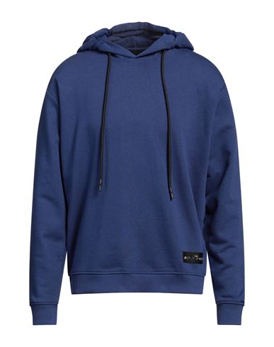 Shop John Richmond Man Sweatshirt Navy Blue Size Xxl Polyester, Cotton