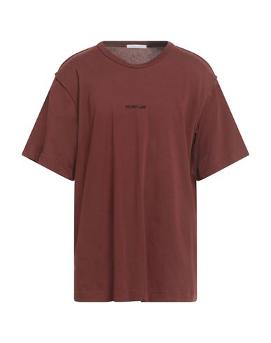 Helmut Lang Man T-shirt Brown Size L Cotton