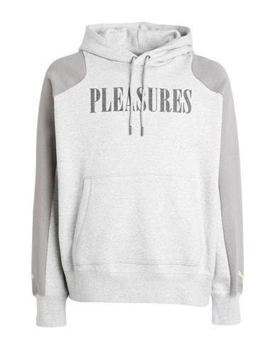 Shop Puma X Pleasures Hoodie Man Sweatshirt Light Grey Size Xl Cotton
