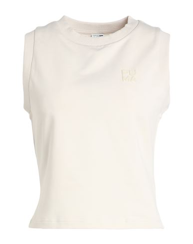 Shop Puma Infuse Slim Tank Woman Top Cream Size L Cotton, Polyester, Elastane In White
