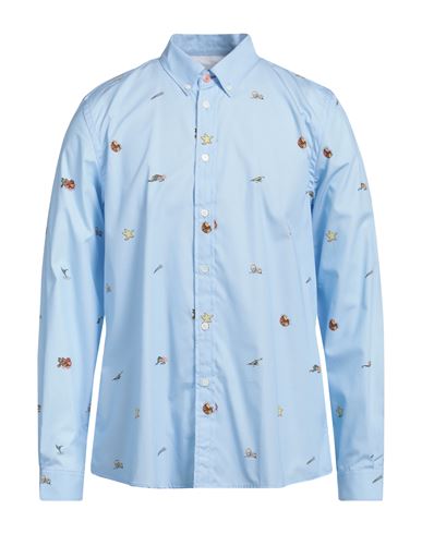 Ps By Paul Smith Ps Paul Smith Man Shirt Sky Blue Size Xl Cotton