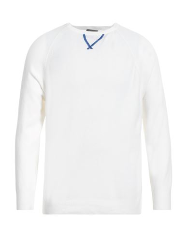 Shop Rossopuro Man Sweater White Size S Cotton