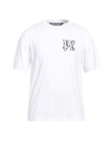 Shop Palm Angels Man T-shirt White Size M Cotton, Polyester