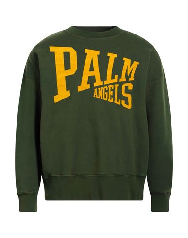 Palm Angels Man Sweatshirt Green Size Xl Cotton