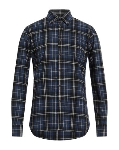 Xacus Man Shirt Navy Blue Size 15 ¾ Cotton, Linen In Navy Blue