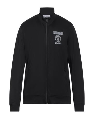 Moschino Man Sweatshirt Black Size 46 Polyester, Cotton, Elastane