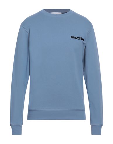 Moschino Man Sweatshirt Light Blue Size 34 Cotton In Gray