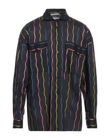 Shop Moschino Man Shirt Black Size 16 ½ Cotton, Polyamide, Polyester
