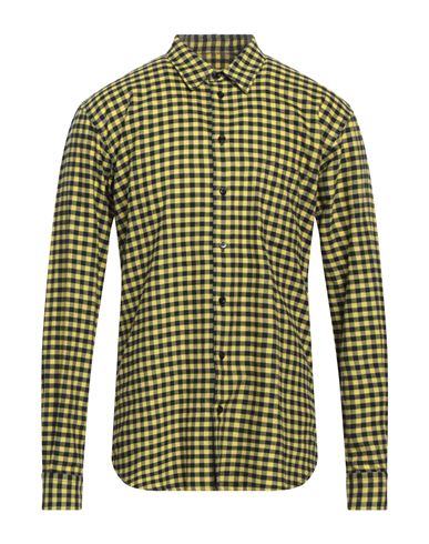 Shop Moschino Man Shirt Yellow Size 17 Cotton, Polyester