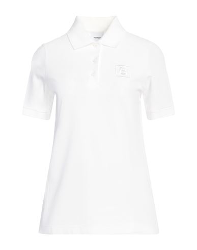 Shop Burberry Man Polo Shirt White Size Xs Cotton, Elastane