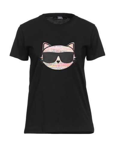 Shop Karl Lagerfeld Woman T-shirt Black Size S Organic Cotton