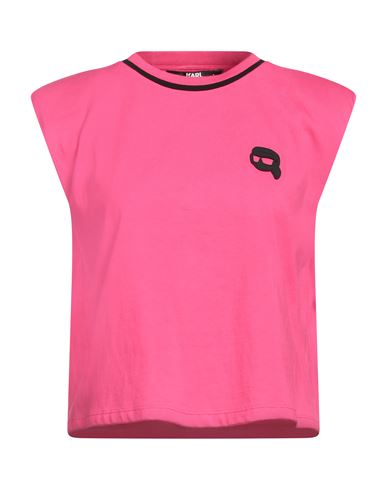 Shop Karl Lagerfeld Woman T-shirt Magenta Size S Organic Cotton