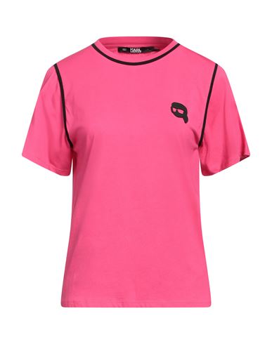 Karl Lagerfeld Woman T-shirt Fuchsia Size S Organic Cotton In Pink