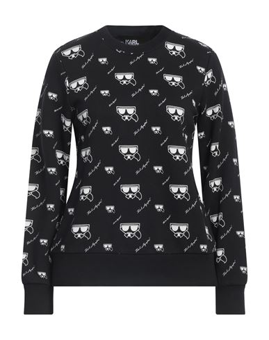 Shop Karl Lagerfeld Woman Sweatshirt Black Size Xs Cotton