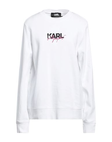 Shop Karl Lagerfeld Woman Sweatshirt White Size Xl Cotton