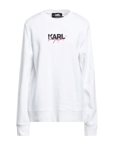Karl Lagerfeld Woman Sweatshirt White Size Xl Cotton In White