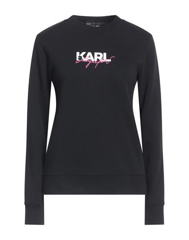 Karl Lagerfeld Woman Sweatshirt Black Size L Cotton In Black