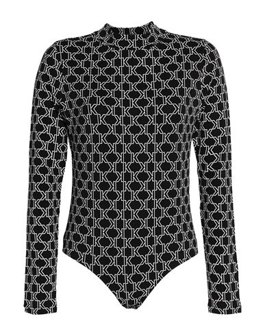 Karl Lagerfeld Woman Bodysuit Black Size L Cotton, Elastane