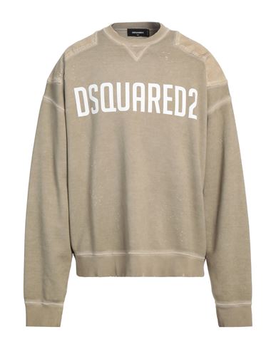 DSQUARED2 DSQUARED2 MAN SWEATSHIRT KHAKI SIZE XXL COTTON, ELASTANE 