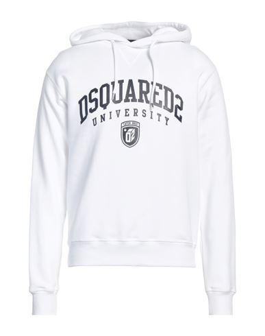 DSQUARED2 DSQUARED2 MAN SWEATSHIRT WHITE SIZE L COTTON, ELASTANE 