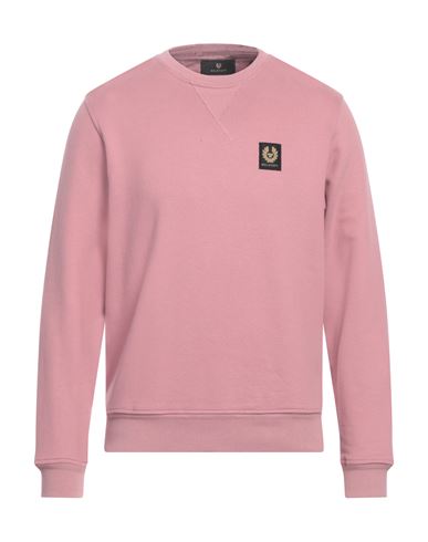 Shop Belstaff Man Sweatshirt Pastel Pink Size Xl Cotton, Elastane