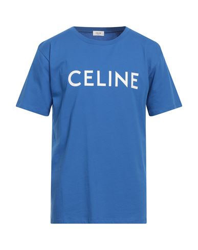 Celine Man T-shirt Azure Size Xl Cotton In Blue
