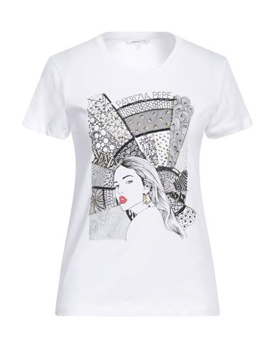 Shop Patrizia Pepe Woman T-shirt White Size 3 Cotton, Polyester