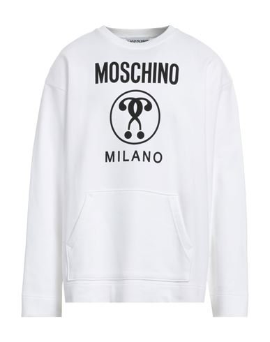 Moschino Man Sweatshirt White Size 40 Cotton