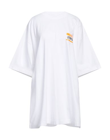 Shop Vetements Woman T-shirt White Size Xs Cotton, Elastane
