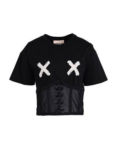 Shop Aniye By Woman T-shirt Black Size 10 Cotton, Polyamide, Elastane