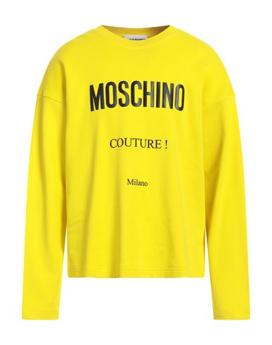 Shop Moschino Man Sweatshirt Yellow Size 44 Cotton