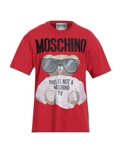 Shop Moschino Man T-shirt Red Size L Cotton