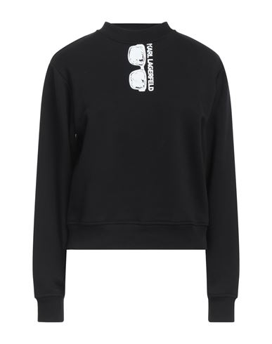 Karl Lagerfeld Woman Sweatshirt Black Size S Organic Cotton, Recycled Polyester