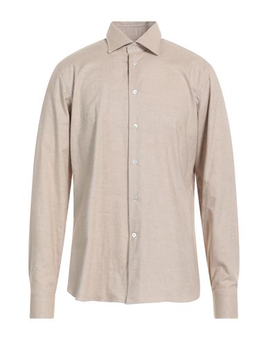 Borriello Napoli Man Shirt Beige Size 15 ½ Cotton In Neutral