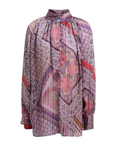 Shop Caliban Woman Top Purple Size 10 Polyester, Metallic Fiber