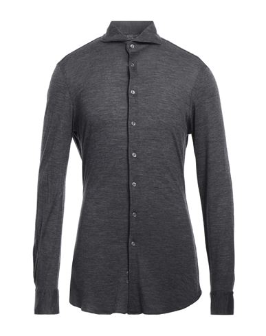 Lardini Man Shirt Steel Grey Size M Wool