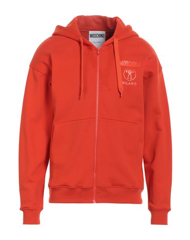 Shop Moschino Man Sweatshirt Orange Size 44 Cotton
