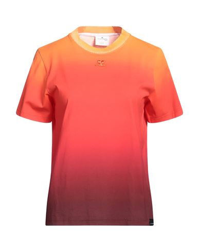 Shop Courrèges Courreges Woman T-shirt Orange Size L Cotton