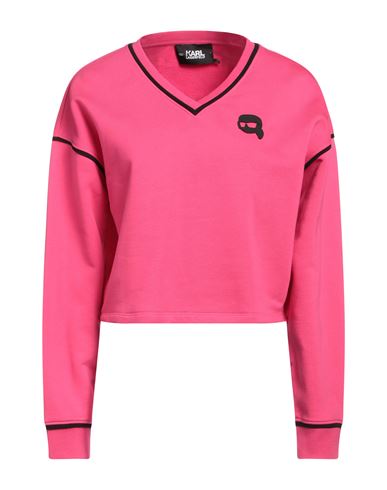 Karl Lagerfeld Woman Sweatshirt Fuchsia Size S Organic Cotton, Recycled Polyester In Pink