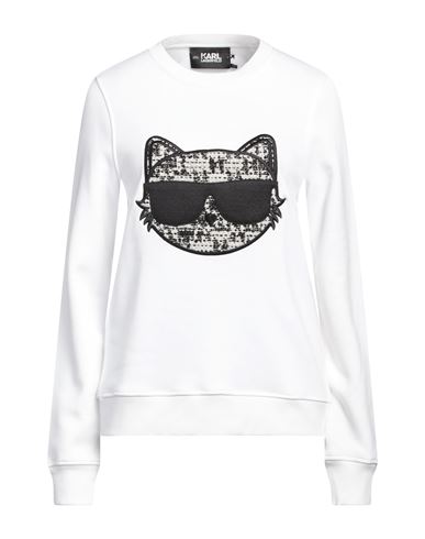 Shop Karl Lagerfeld Woman Sweatshirt White Size S Organic Cotton, Recycled Polyester