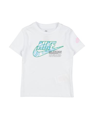 Nike Babies'  Futura Micro Text Tee Toddler Boy T-shirt White Size 7 Cotton, Polyester