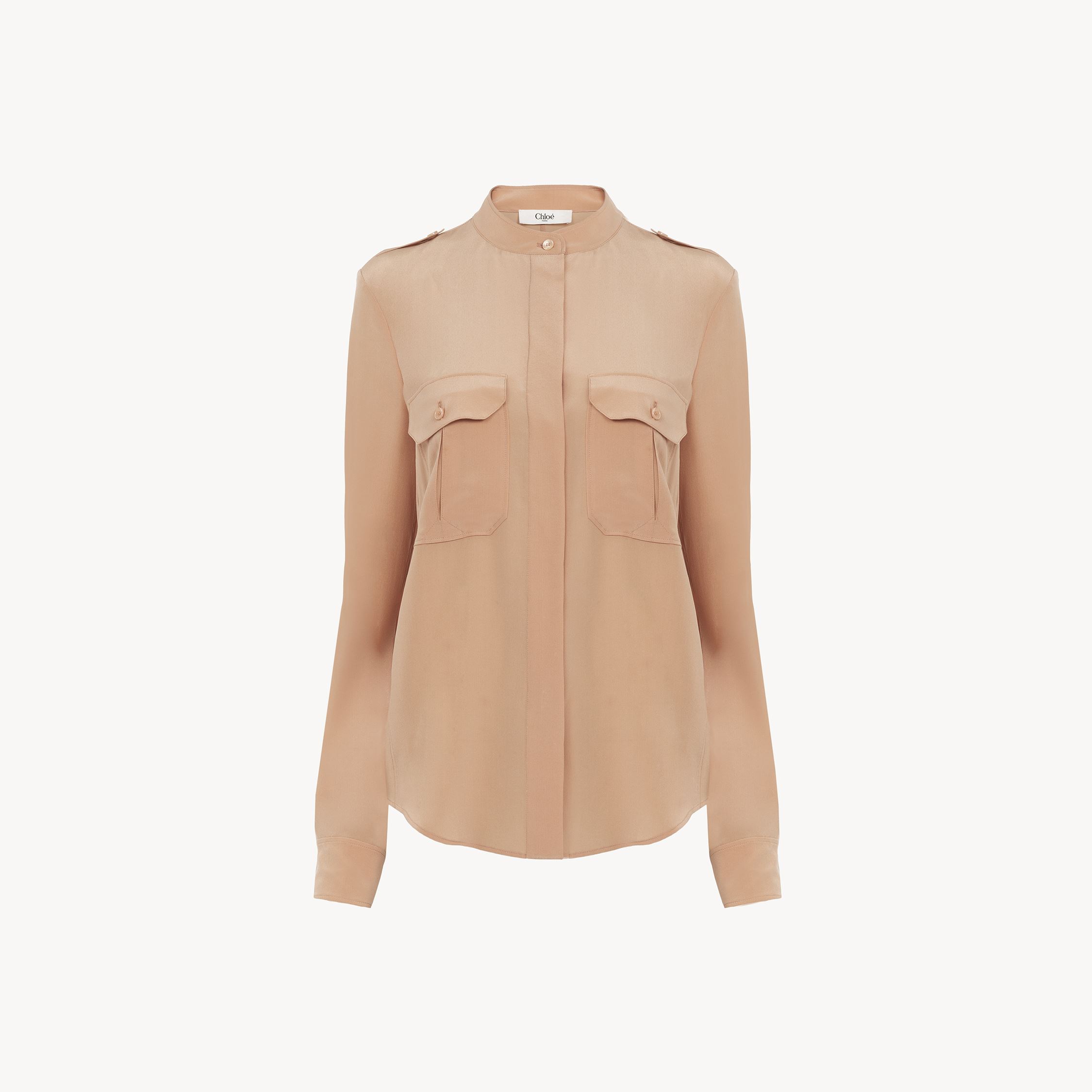 Shop Chloé Blouse Classique Utilitaire En Crêpe De Chine Femme Brun Taille 34 100% Soie, Pinctada Maxima, Farme In Brown