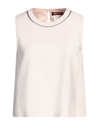 Max Mara Studio Woman Top Light Pink Size 12 Viscose, Virgin Wool, Elastane
