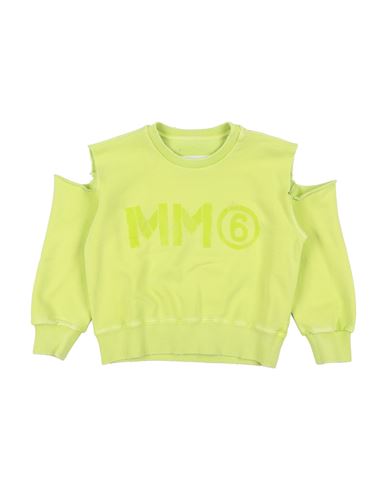 Mm6 Maison Margiela Toddler Sweatshirt Lime Green Size 6 Cotton In Green