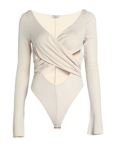Alessandro Vigilante Woman Bodysuit Cream Size 6 Polyester, Elastane In Animal Print