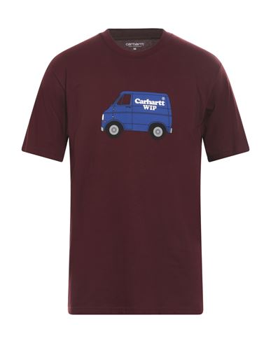 Carhartt Man T-shirt Burgundy Size M Cotton In Brown