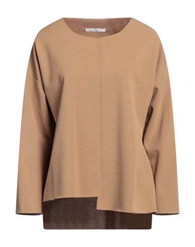Shop Le Streghe Woman Top Camel Size M Polyester, Elastane In Beige