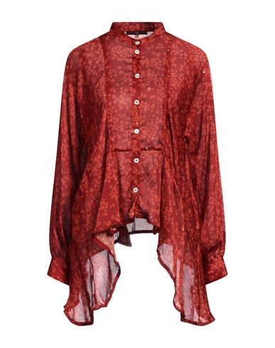 Shop High Woman Shirt Rust Size 8 Polyester In Red